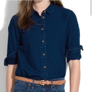 Madewell Peter Pan Collar Button Down Denim Shirt